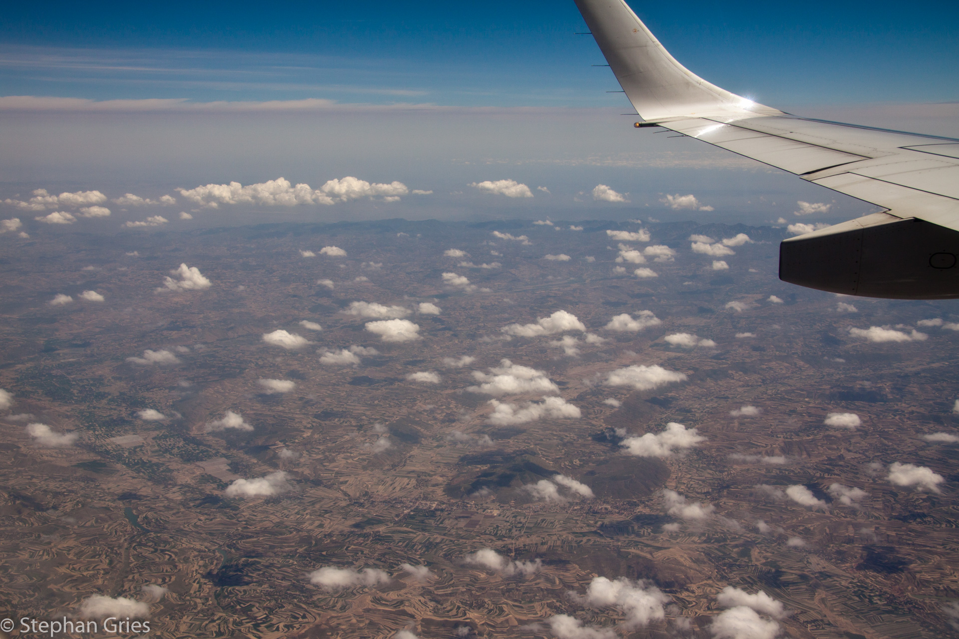 Flug von Beijing über Zhongwei nach Xi'an